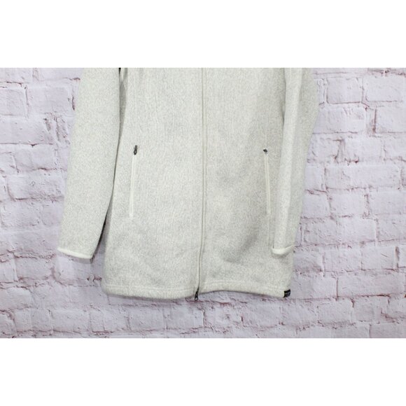 LL Bean Sweater Fleece Coat Rugged Knit Sailcloth Size M - Picture 3 of 10